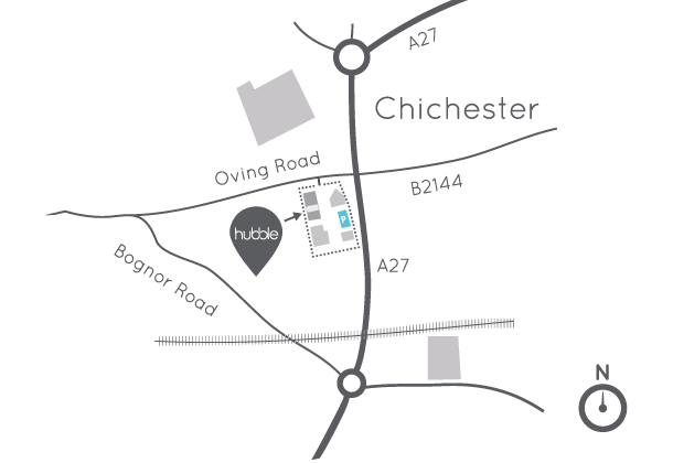 Hubble kitchen showroom location map Chichester, West Sussex Hubble kitchen showroom location map Chichester, West Sussex
